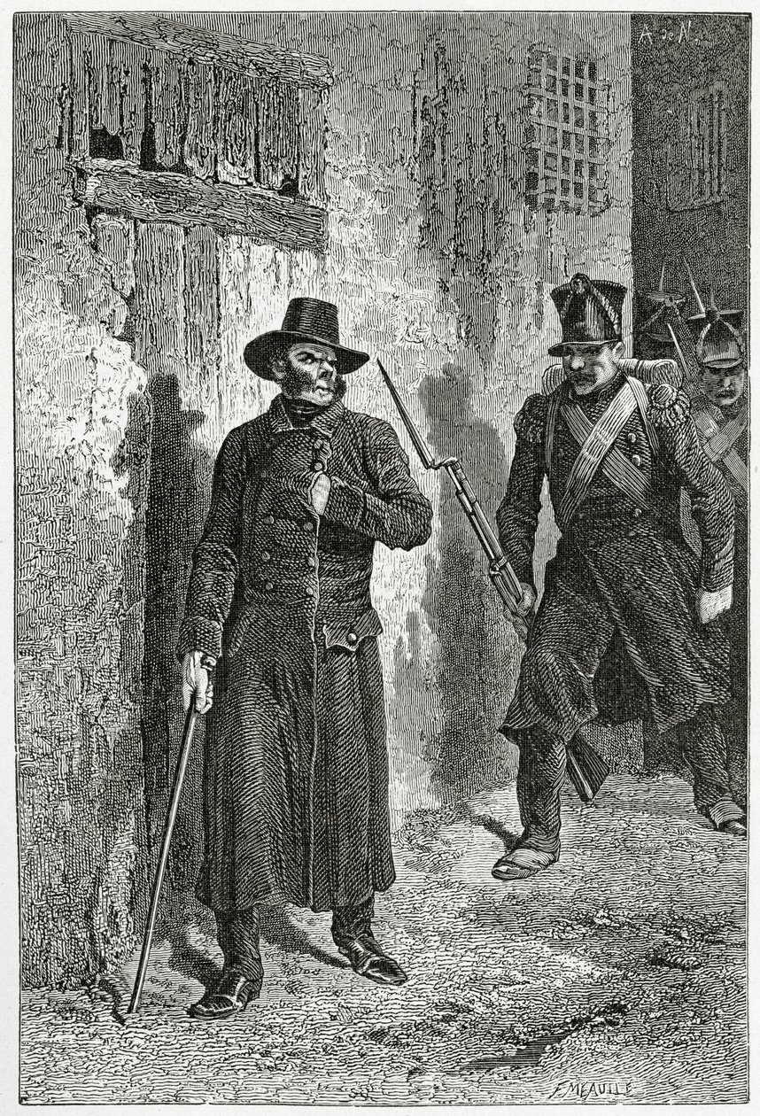 レミゼラブルのイラスト、19世紀（bw彫刻）